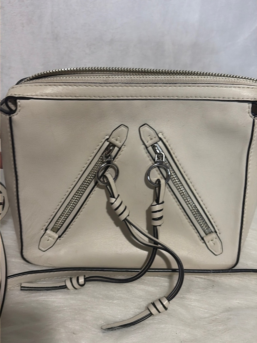 Tory Burch cream leather crossbody